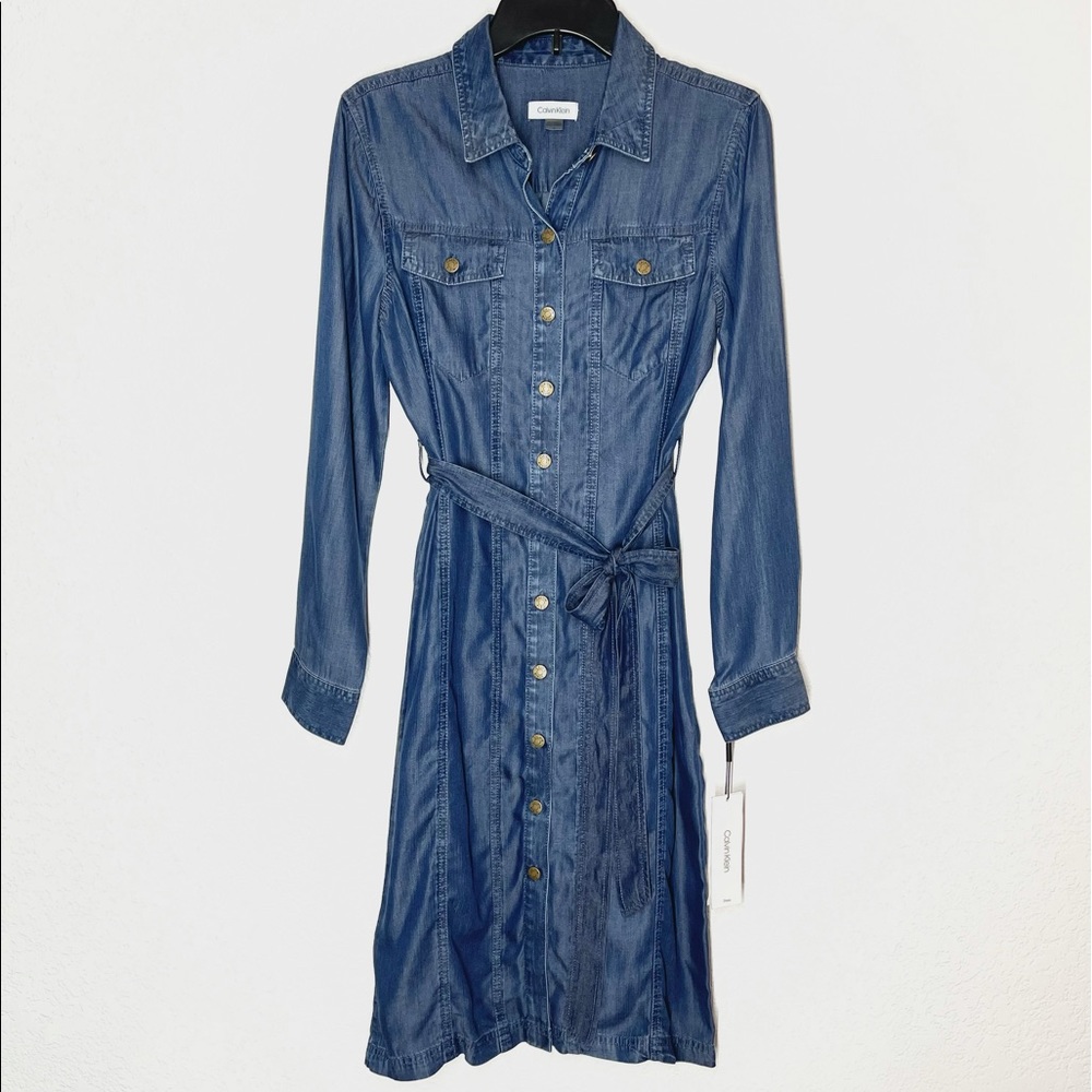 Calvin Klein Button Front Shirt Dress